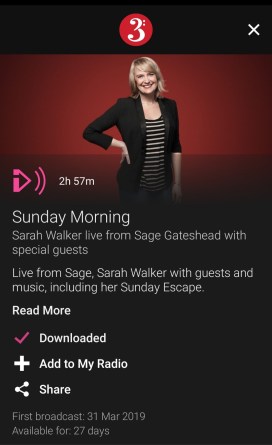 Photo from BBC Radio 3 web page advertising Sunday Morning with Sarah Walker